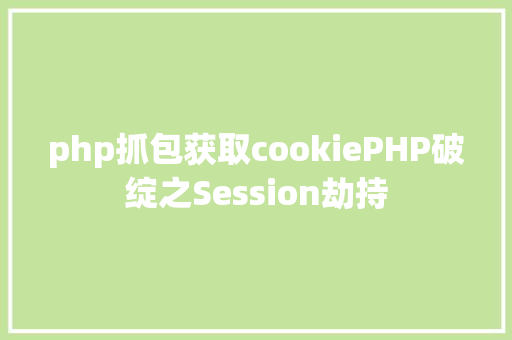 php抓包获取cookiePHP破绽之Session劫持 RESTful API