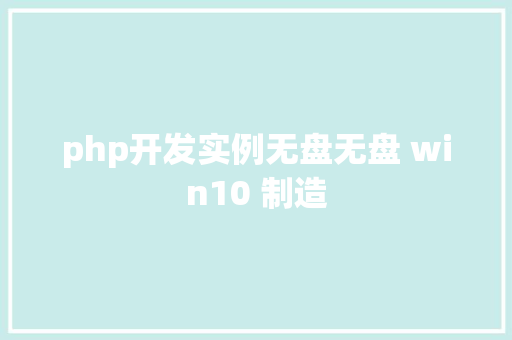 php开发实例无盘无盘 win10 制造