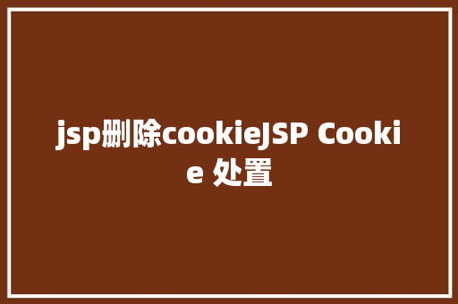 jsp删除cookieJSP Cookie 处置