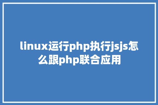 linux运行php执行jsjs怎么跟php联合应用 Node.js