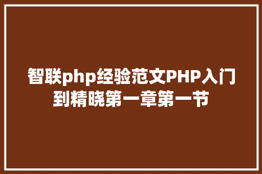 智联php经验范文PHP入门到精晓第一章第一节 GraphQL