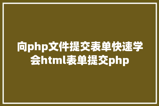 向php文件提交表单快速学会html表单提交php React