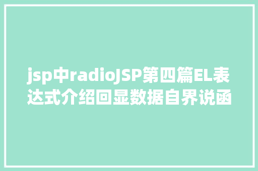 jsp中radioJSP第四篇EL表达式介绍回显数据自界说函数fn办法库等 JavaScript