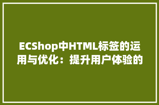 ECShop中HTML标签的运用与优化：提升用户体验的关键_ecshop中html_什么意思  第1张 ECShop中HTML标签的运用与优化：提升用户体验的关键_ecshop中html_什么意思 HTML