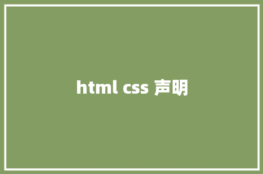 html css 声明 HTML