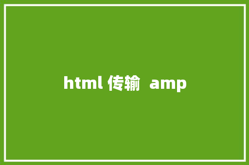 html 传输  amp HTML