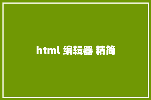 html 编辑器 精简 HTML