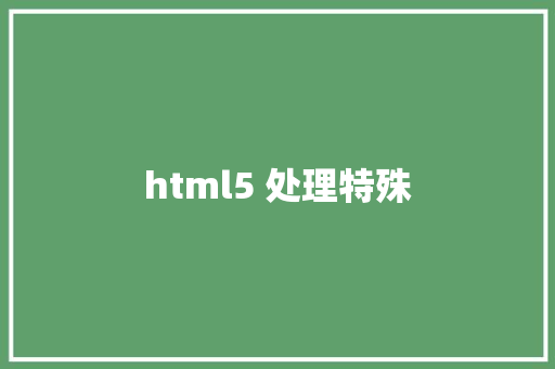 html5 处理特殊