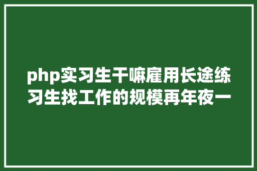 php实习生干嘛雇用长途练习生找工作的规模再年夜一点 HTML