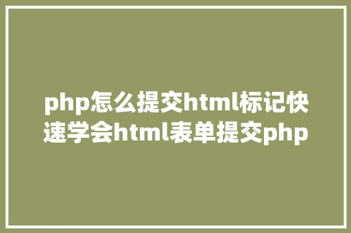 php怎么提交html标记快速学会html表单提交php Ruby