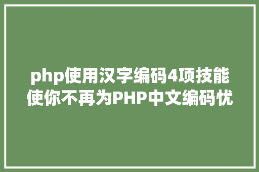 php使用汉字编码4项技能使你不再为PHP中文编码忧 HTML