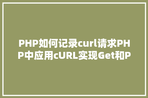 PHP如何记录curl请求PHP中应用cURL实现Get和Post要求的办法最全 SQL