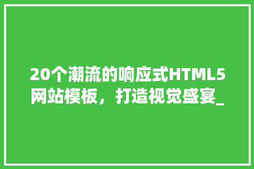 20个潮流的响应式HTML5网站模板，打造视觉盛宴_20个优秀的响应式设计html5网站模板 HTML