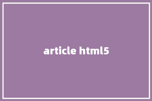 article html5 HTML