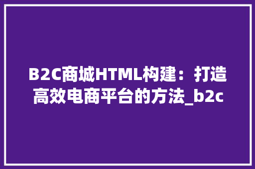 B2C商城HTML构建：打造高效电商平台的方法_b2c商城 html HTML