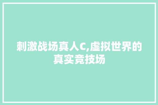 刺激战场真人C,虚拟世界的真实竞技场