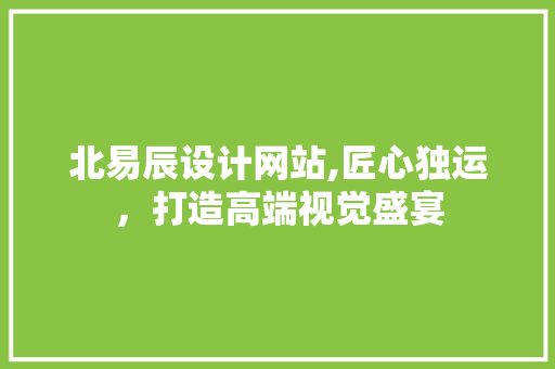 北易辰设计网站,匠心独运，打造高端视觉盛宴 HTML