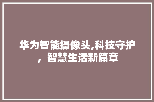 华为智能摄像头,科技守护，智慧生活新篇章