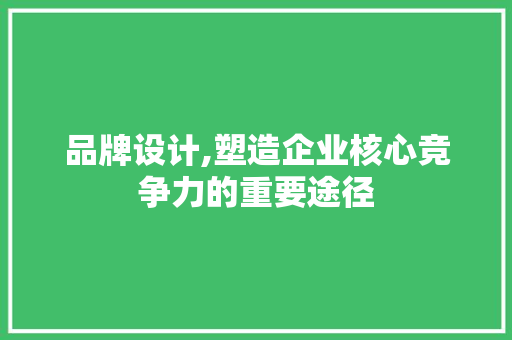 品牌设计,塑造企业核心竞争力的重要途径 GraphQL