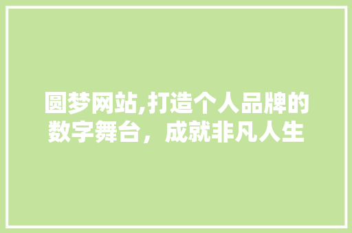 圆梦网站,打造个人品牌的数字舞台，成就非凡人生