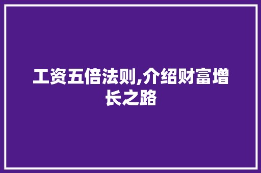 工资五倍法则,介绍财富增长之路