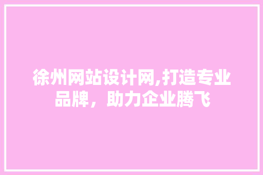 徐州网站设计网,打造专业品牌，助力企业腾飞