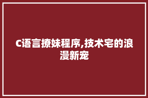 C语言撩妹程序,技术宅的浪漫新宠