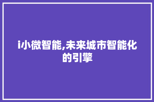 i小微智能,未来城市智能化的引擎 SQL