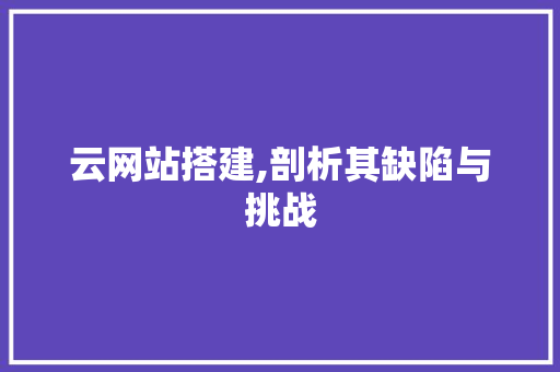 云网站搭建,剖析其缺陷与挑战 Ruby