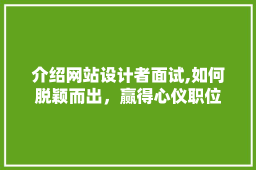 介绍网站设计者面试,如何脱颖而出，赢得心仪职位