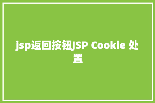 jsp返回按钮JSP Cookie 处置 Python