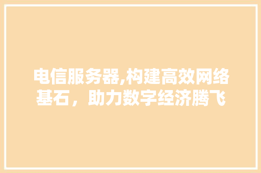 电信服务器,构建高效网络基石，助力数字经济腾飞 React