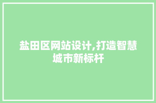 盐田区网站设计,打造智慧城市新标杆 Webpack