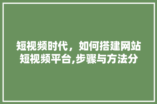 短视频时代，如何搭建网站短视频平台,步骤与方法分析 HTML