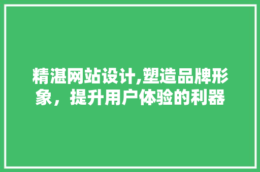 精湛网站设计,塑造品牌形象，提升用户体验的利器 GraphQL