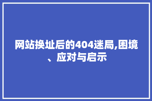 网站换址后的404迷局,困境、应对与启示 CSS