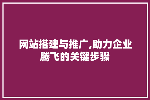 网站搭建与推广,助力企业腾飞的关键步骤 HTML