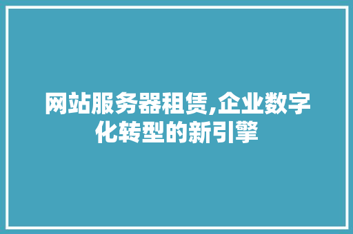 网站服务器租赁,企业数字化转型的新引擎 Docker