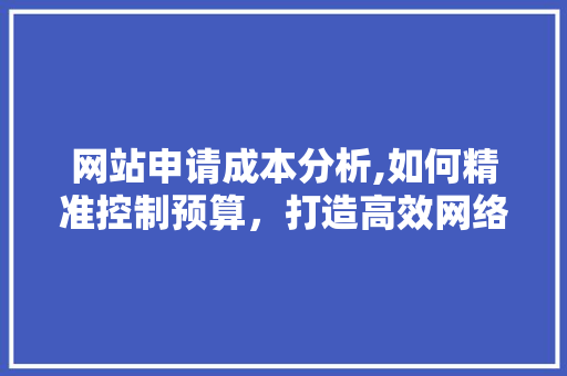 网站申请成本分析,如何精准控制预算，打造高效网络平台 HTML