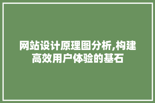 网站设计原理图分析,构建高效用户体验的基石