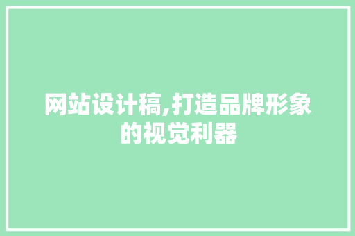 网站设计稿,打造品牌形象的视觉利器 CSS