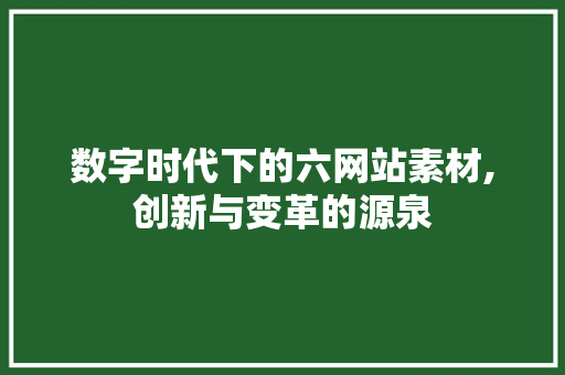 数字时代下的六网站素材,创新与变革的源泉 SQL