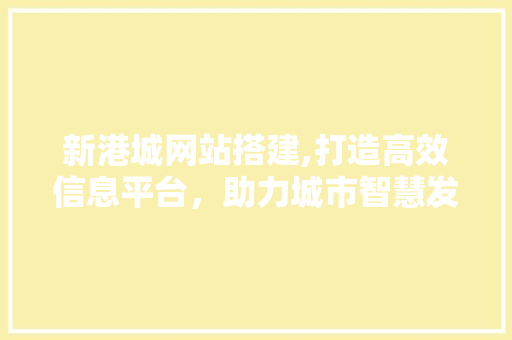 新港城网站搭建,打造高效信息平台，助力城市智慧发展