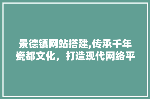 景德镇网站搭建,传承千年瓷都文化，打造现代网络平台