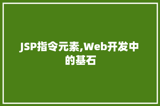 JSP指令元素,Web开发中的基石