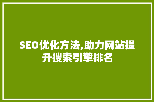 SEO优化方法,助力网站提升搜索引擎排名 JavaScript