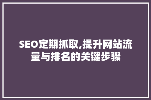 SEO定期抓取,提升网站流量与排名的关键步骤