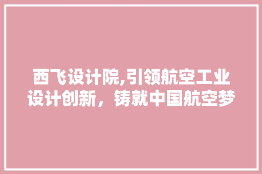 西飞设计院,引领航空工业设计创新，铸就中国航空梦想