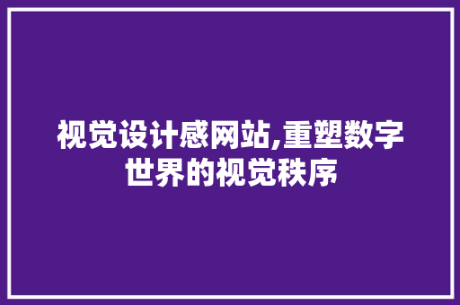 视觉设计感网站,重塑数字世界的视觉秩序