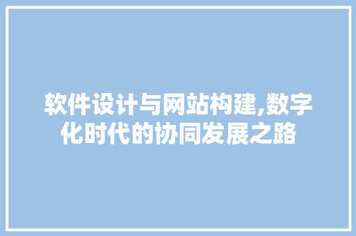 软件设计与网站构建,数字化时代的协同发展之路 HTML